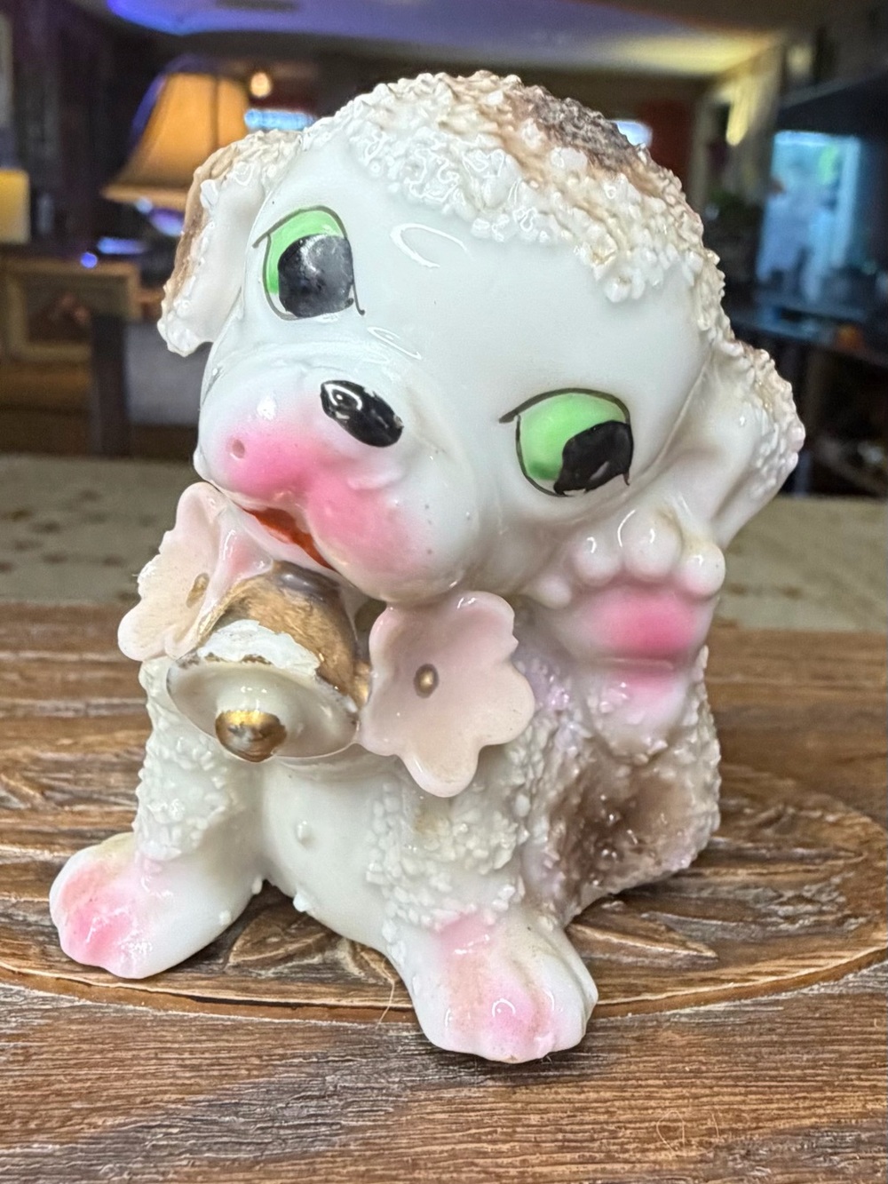 Vintage 1950s Anthropomorphic Japan Dog Figurine Sugar Glaze Kitsch MINT